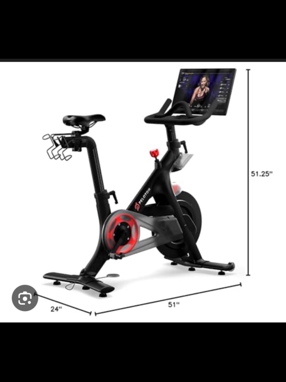 Peloton Indoor Exercise Bike - Black with Red Accents